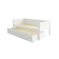 AUSZIEHBETT 90/200 cm,  in Weiß, Bettschubladen, Rollrost für Zusatzbett, Rollrost für Hauptbett  - Weiß, MODERN, Holz (90/200cm) - Chameo