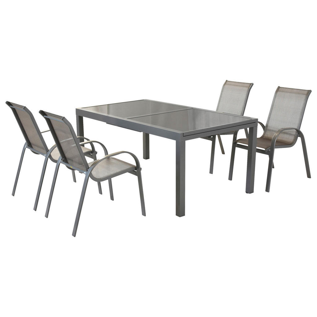 Gartenmöbel Set 5-Tlg. Amalfi aus Metall/Textil