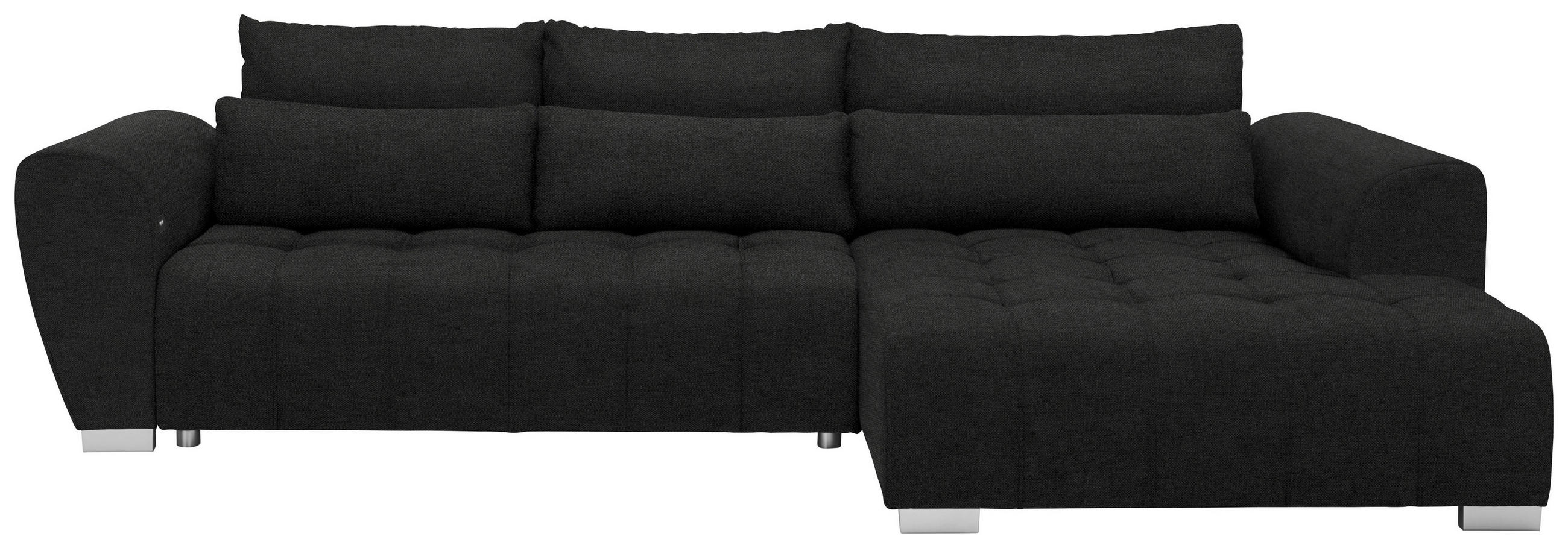 HÖRNSOFFA i vävt tyg antracit  - silver/antracit, Modern, textil/plast (304/218cm) - Livetastic