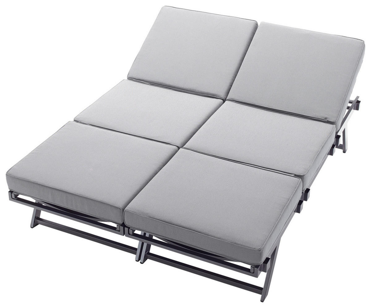 GARTENBANK 204/81/72 cm  Aluminium  - Hellgrau/Grau, Basics, Textil/Metall (204/81/72cm) - Sieger
