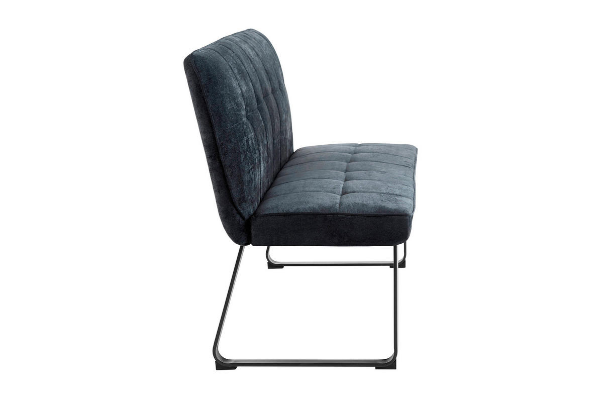SITZBANK in Metall, Textil Dunkelgrau  - Dunkelgrau/Schwarz, MODERN, Textil/Metall (140/92/58cm) - MID.YOU
