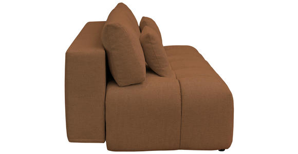 BOXSPRINGSOFA in Chenille Rostfarben  - Rostfarben/Schwarz, MODERN, Kunststoff/Textil (210/72/105cm) - Cantus