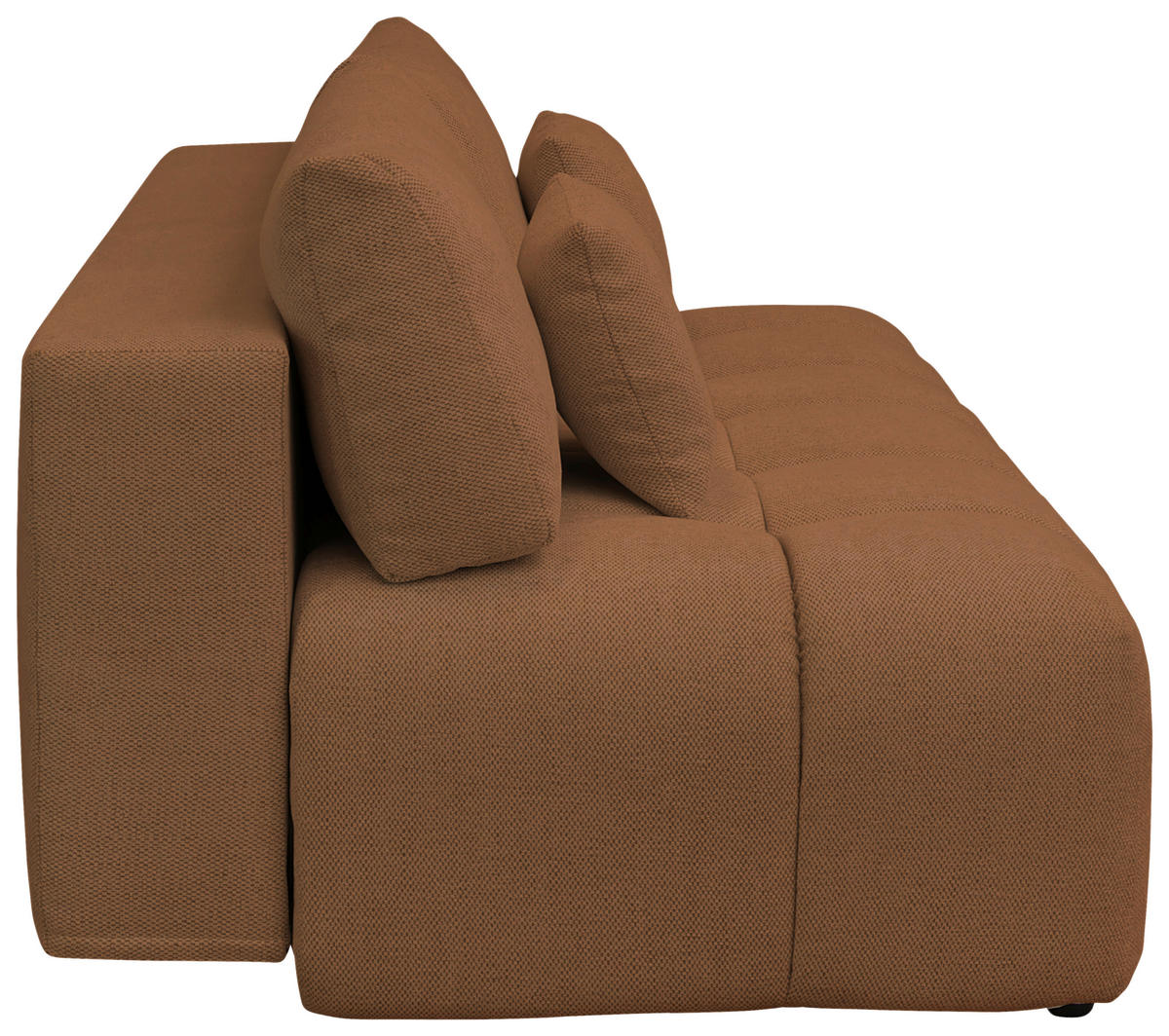 BOXSPRINGSOFA in Chenille Rostfarben  - Rostfarben/Schwarz, MODERN, Kunststoff/Textil (210/72/105cm) - Cantus