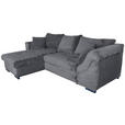 ECKSOFA  in Cord Dunkelgrau  - Dunkelgrau/Schwarz, KONVENTIONELL, Textil/Metall (168/258cm) - Carryhome