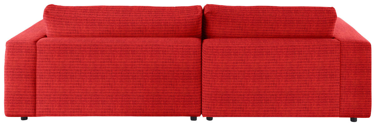 ECKSOFA in Chenille Orange  - Schwarz/Orange, Design, Kunststoff/Textil (190/270cm) - Lomoco