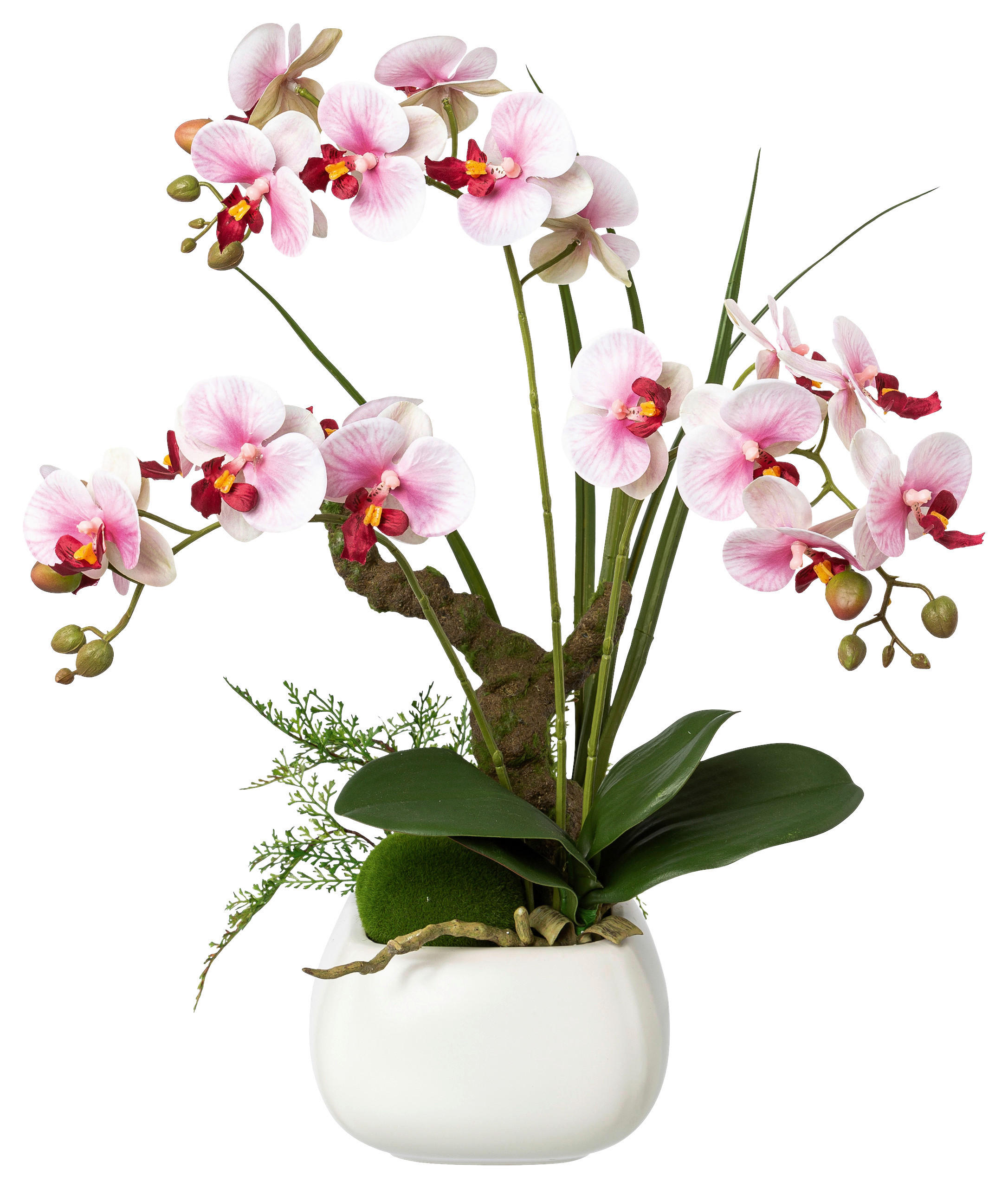 KUNSTPFLANZE Orchidee 46 cm  - Rosa/Weiß, Design, Keramik/Kunststoff (46cm) - P & B