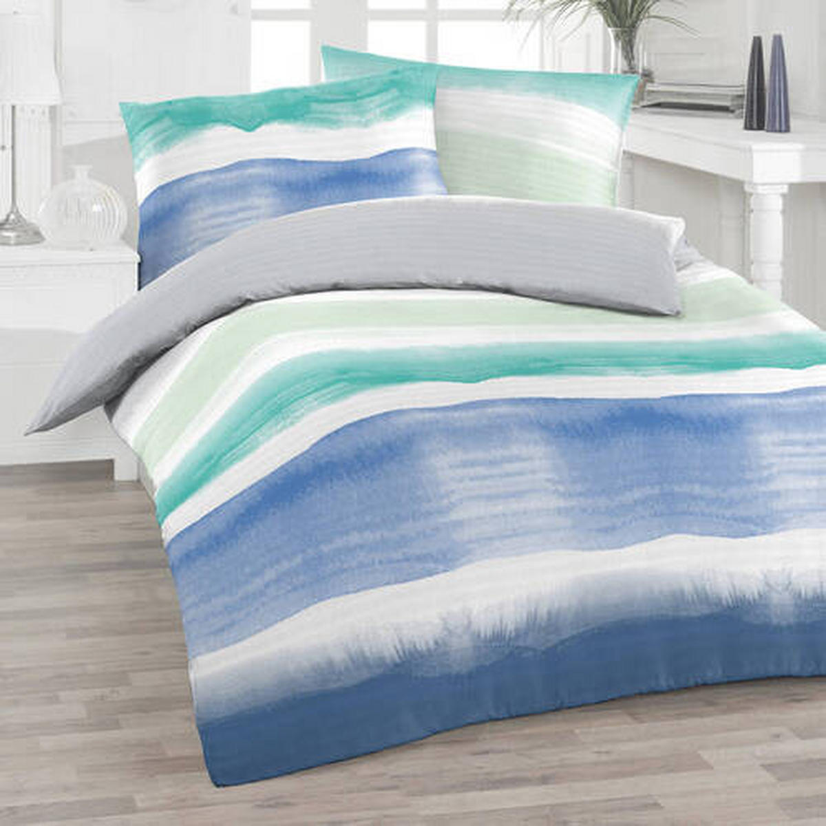 BETTWÄSCHE 2-teilig Seersucker 135/200 cm  - Blau, Basics, Textil (135/200cm) - Florella