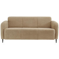 3-SITZER-SOFA in Teddystoff Creme  - Creme/Schwarz, MODERN, Textil/Metall (180/76/90cm) - Livetastic