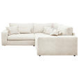 ECKSOFA  Creme Cord  - Creme/Schwarz, KONVENTIONELL, Kunststoff/Textil (248/248cm) - Carryhome
