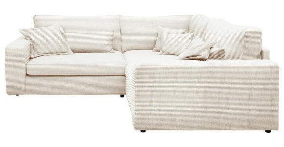 ECKSOFA  Creme Cord  - Creme/Schwarz, KONVENTIONELL, Kunststoff/Textil (248/248cm) - Carryhome