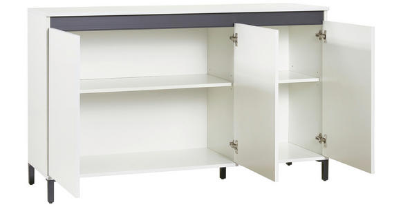 SIDEBOARD Weiß, Weiß Hochglanz 138/94/40 cm - Weiß Hochglanz/Anthrazit, Design, Holzwerkstoff/Kunststoff (138/94/40cm) - Xora