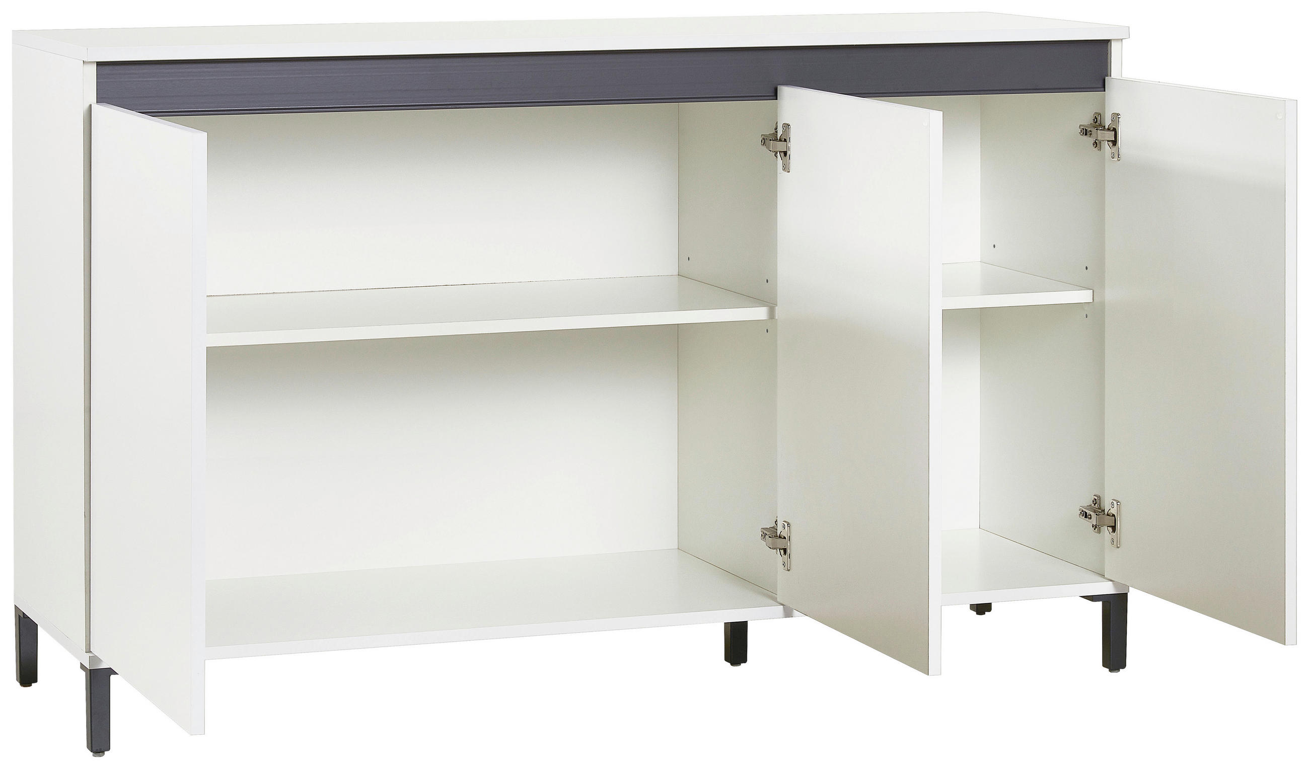 ŠIROKÁ KOMODA, biela, biela s vysokým leskom, 138/94/40 cm - biela/biela s vysokým leskom, Design, kompozitné drevo/plast (138/94/40cm) - Xora