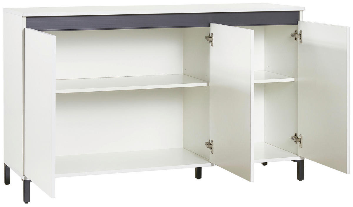 ŠIROKÁ KOMODA, biela, biela s vysokým leskom, 138/94/40 cm - biela/biela s vysokým leskom, Design, kompozitné drevo/plast (138/94/40cm) - Xora