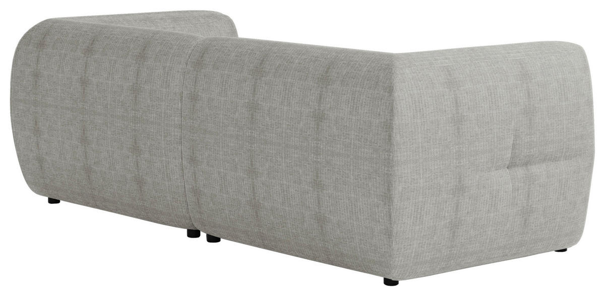 SOFA in Struktur Creme  - Creme/Schwarz, Design, Holz/Textil (240/80/95cm) - MID.YOU