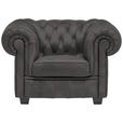 CHESTERFIELD-SESSEL - Wengefarben/Dunkelgrau, LIFESTYLE, Holz/Textil (115/76,5/96cm) - Landscape