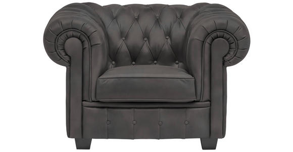 CHESTERFIELD-SESSEL - Wengefarben/Dunkelgrau, LIFESTYLE, Holz/Textil (115/76,5/96cm) - Landscape