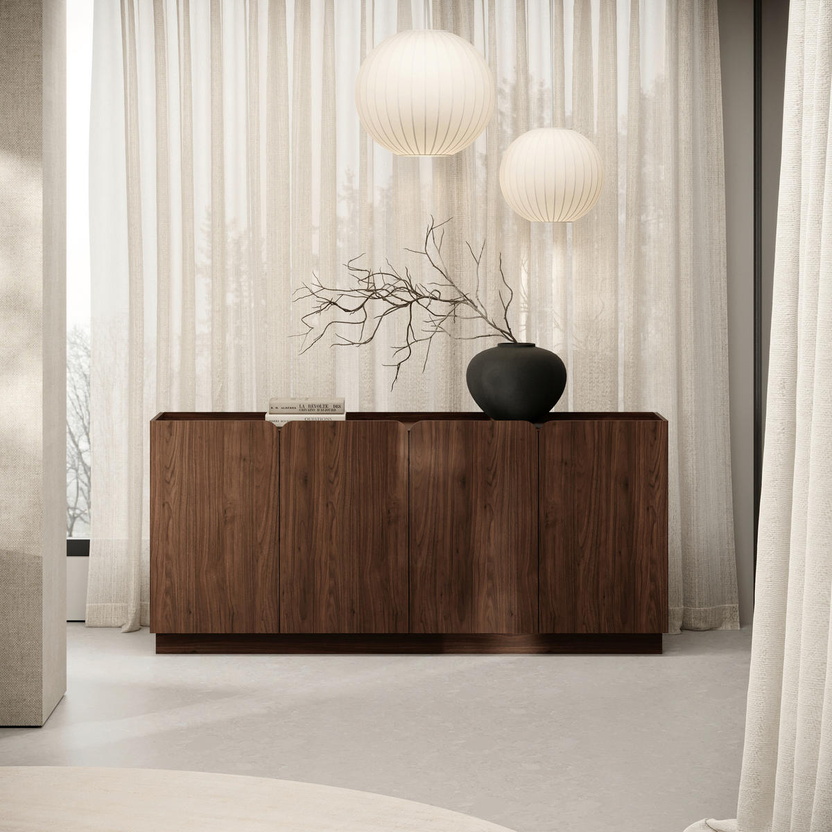 KOMMODE , 180/85,5/40 cm,  - Walnussfarben, Design, Holzwerkstoff (180/85,5/40cm) - MID.YOU