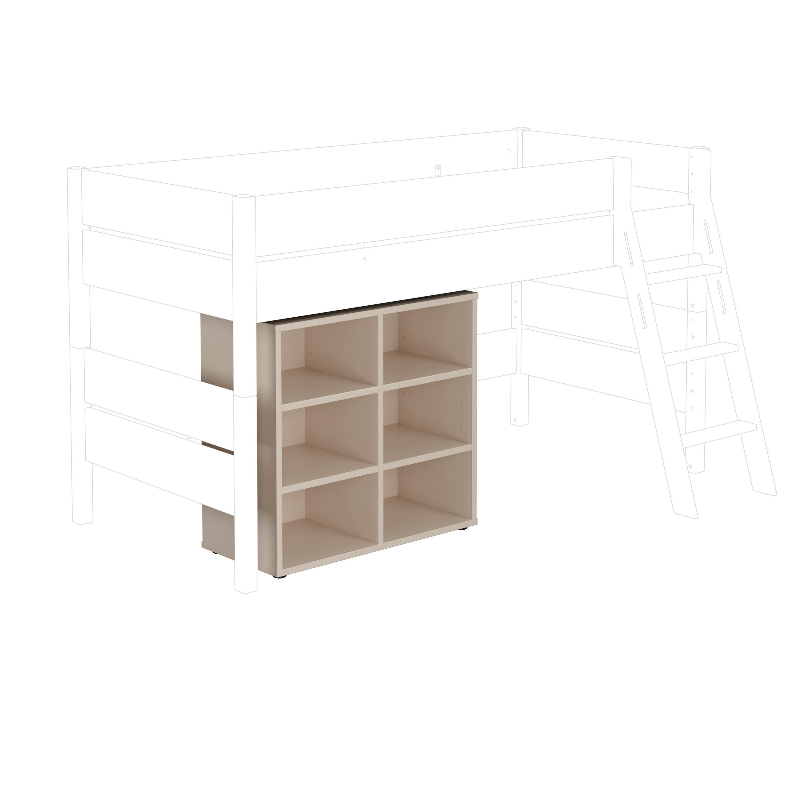 UNTERSTELLREGAL Beige  - Beige/Grau, KONVENTIONELL, Holzwerkstoff/Kunststoff (84/80/40cm) - Paidi