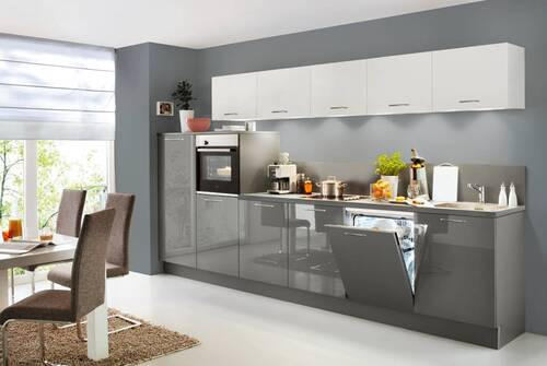 EINBAUKÜCHE LUX  - Weiß/Grau, Design, Holzwerkstoff - Nolte Küchen