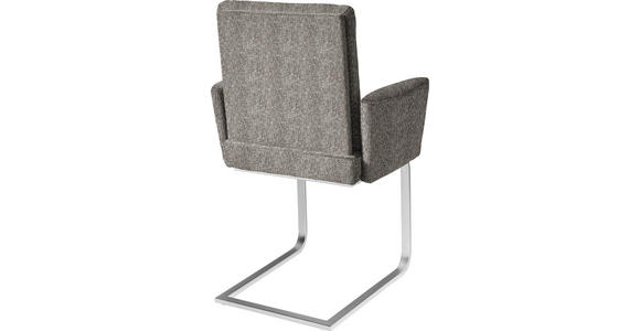 ARMLEHNSTUHL in Stahl Chenille - Chromfarben/Beige, Design, Textil/Metall (56/92/60cm) - Dieter Knoll