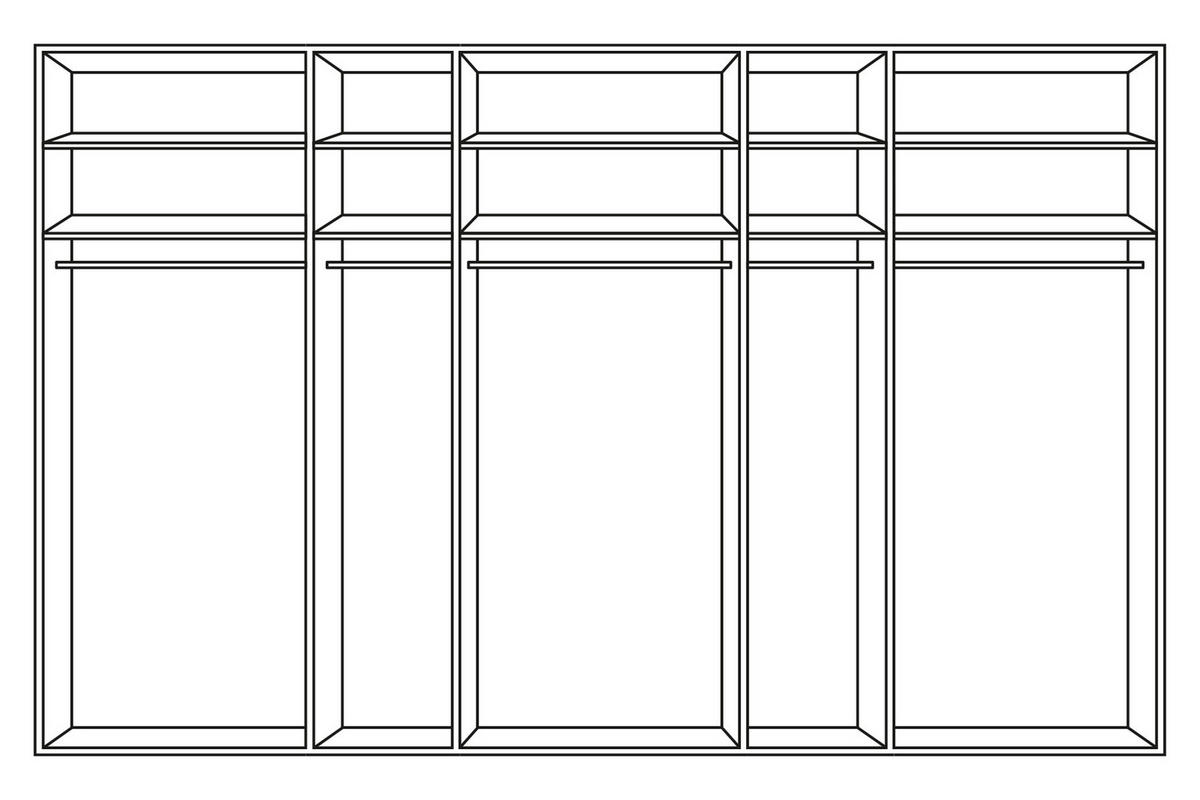 SCHWEBETÜRENSCHRANK in Graphitfarben, Schwarz  - Chromfarben/Graphitfarben, Konventionell, Glas/Holzwerkstoff (361/235/68cm) - Novel