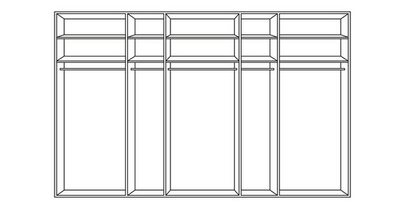 SCHWEBETÜRENSCHRANK 361/235/68 cm 4-türig Graphitfarben, Schwarz - Chromfarben/Graphitfarben, KONVENTIONELL, Glas/Holzwerkstoff (361/235/68cm) - Novel