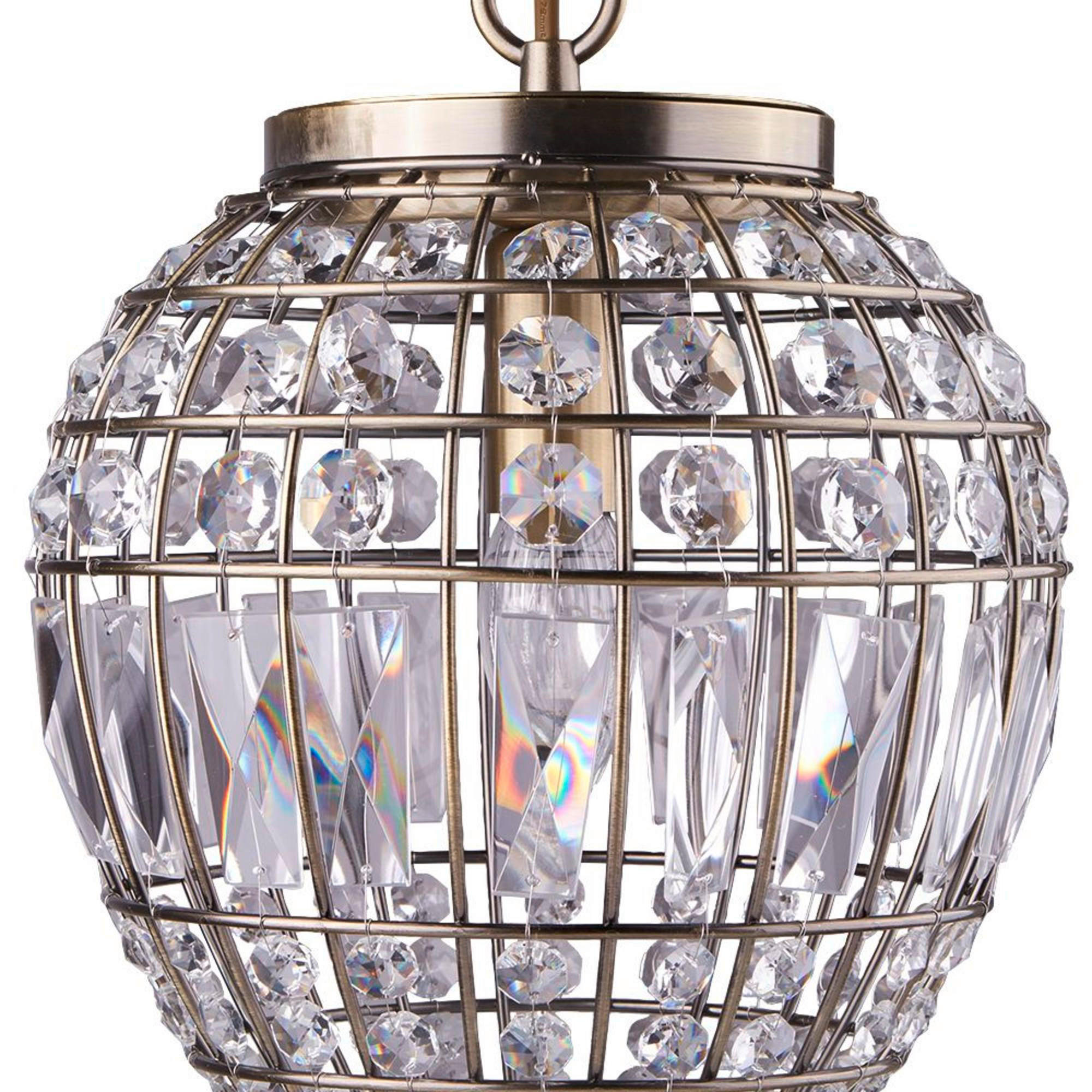 HÄNGELEUCHTE 23/34-93 cm  - Messingfarben, Design, Glas/Metall (23/34-93cm)