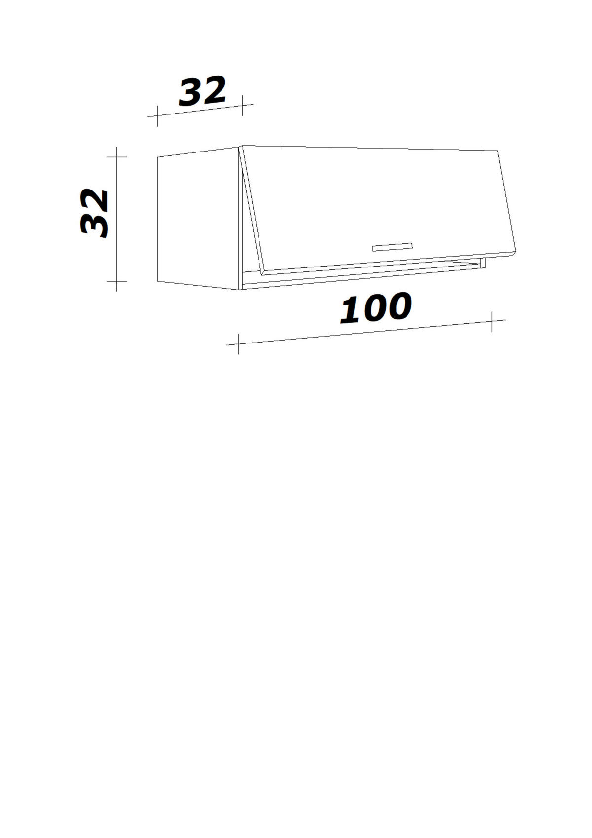 KÜCHENOBERSCHRANK 100/32/32 cm  in Eiche Artisan  - Schwarz/Eiche Artisan, KONVENTIONELL, Holzwerkstoff/Metall (100/32/32cm) - FlexWell