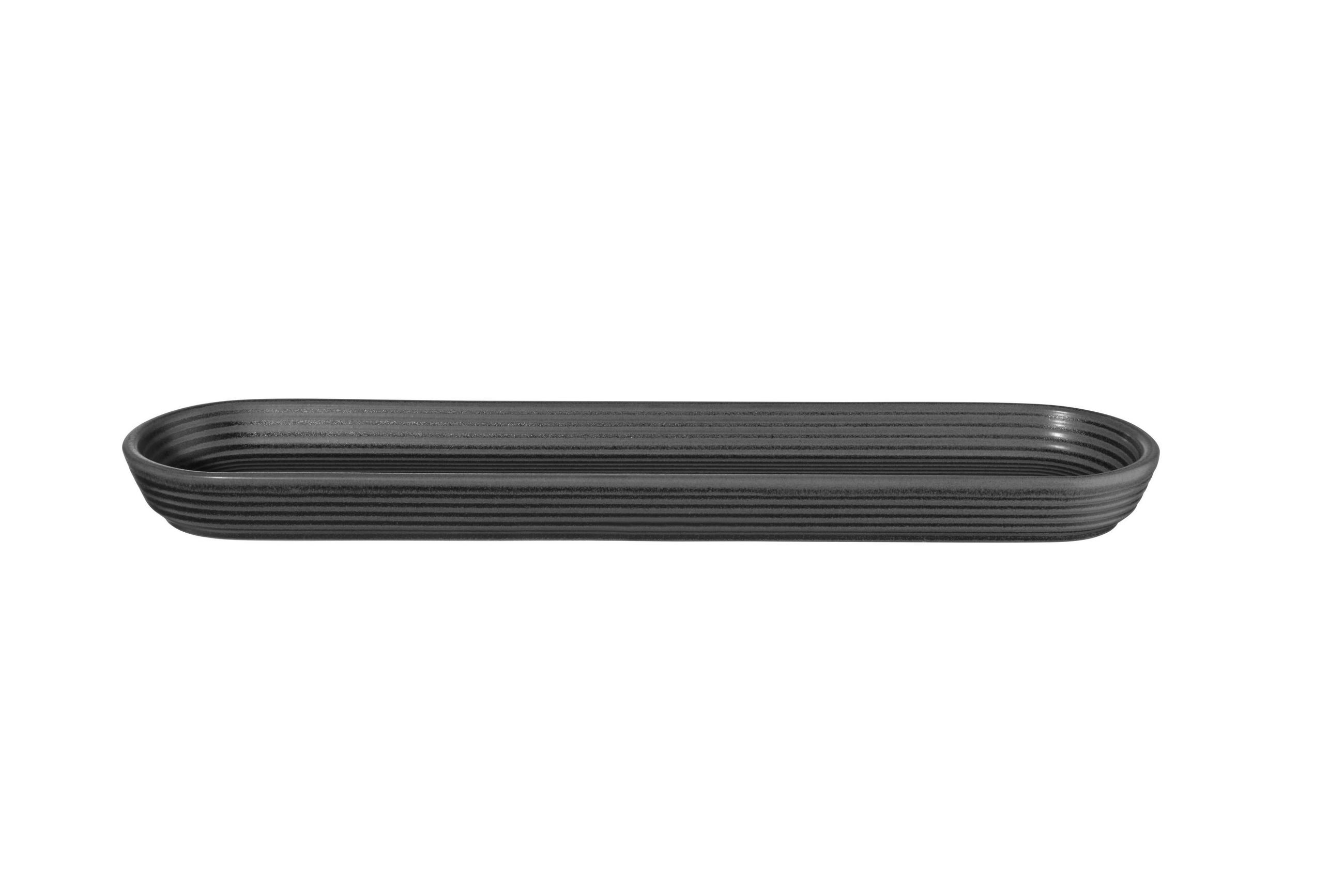 TELLER Schwarz kitchen'art  - Schwarz, KONVENTIONELL, Keramik (40,5/3/9,5cm) - ASA