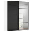 SCHWEBETÜRENSCHRANK 201/223/68 cm 2-türig Schwarz, Weiß  - Schwarz/Weiß, KONVENTIONELL, Glas/Holzwerkstoff (201/223/68cm) - Novel