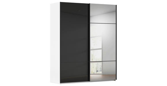 SCHWEBETÜRENSCHRANK 201/223/68 cm 2-türig Schwarz, Weiß - Schwarz/Weiß, KONVENTIONELL, Glas/Holzwerkstoff (201/223/68cm) - Novel