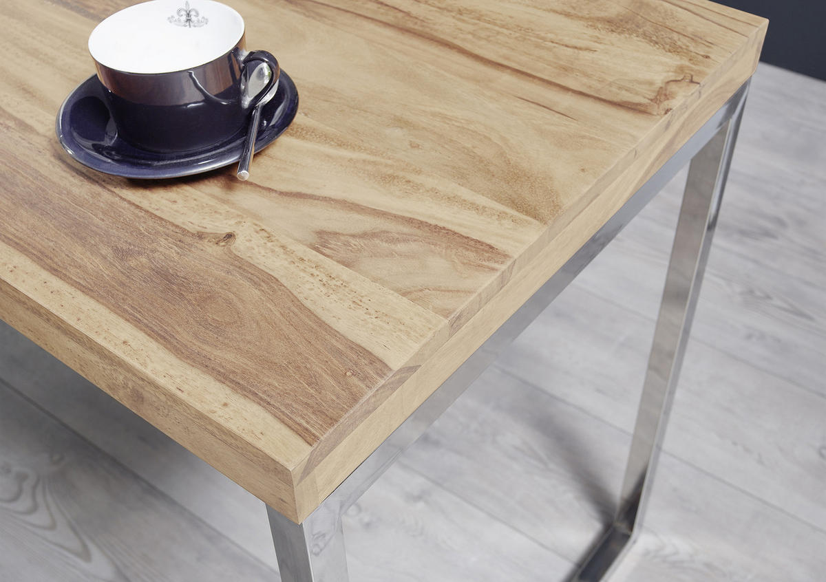 SCHREIBTISCH 120/60/76 cm  in Akaziefarben  - Chromfarben/Akaziefarben, Design, Holz/Metall (120/60/76cm) - MID.YOU