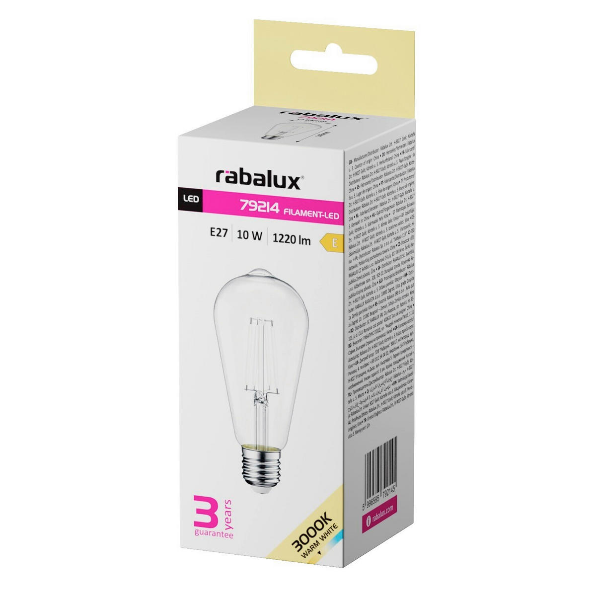 LED FILAMENT SIJALICA - providno, Osnovno, staklo (6.4/14,3cm)