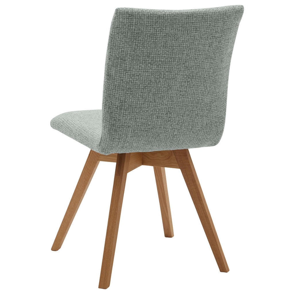Thumbnail - Valnatura Stuhl, Eiche, Mintgrün, Holz, Textil, Wildeiche, massiv, eckig, konisch, 49x93x44 cm, Sitzfläche 180° drehbar,...