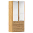DREHTÜRENSCHRANK in Eichefarben - Eichefarben, Design, Glas/Holzwerkstoff (101/223/60cm) - Novel