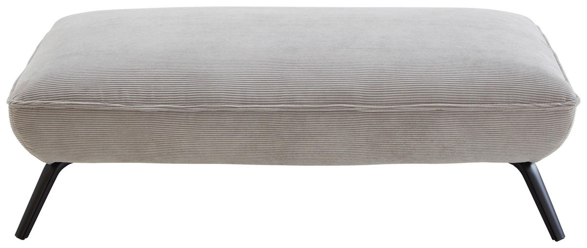 ECKSOFA in Cord Silberfarben  - Silberfarben/Schwarz, Design, Textil/Metall (202/301cm) - Moderano