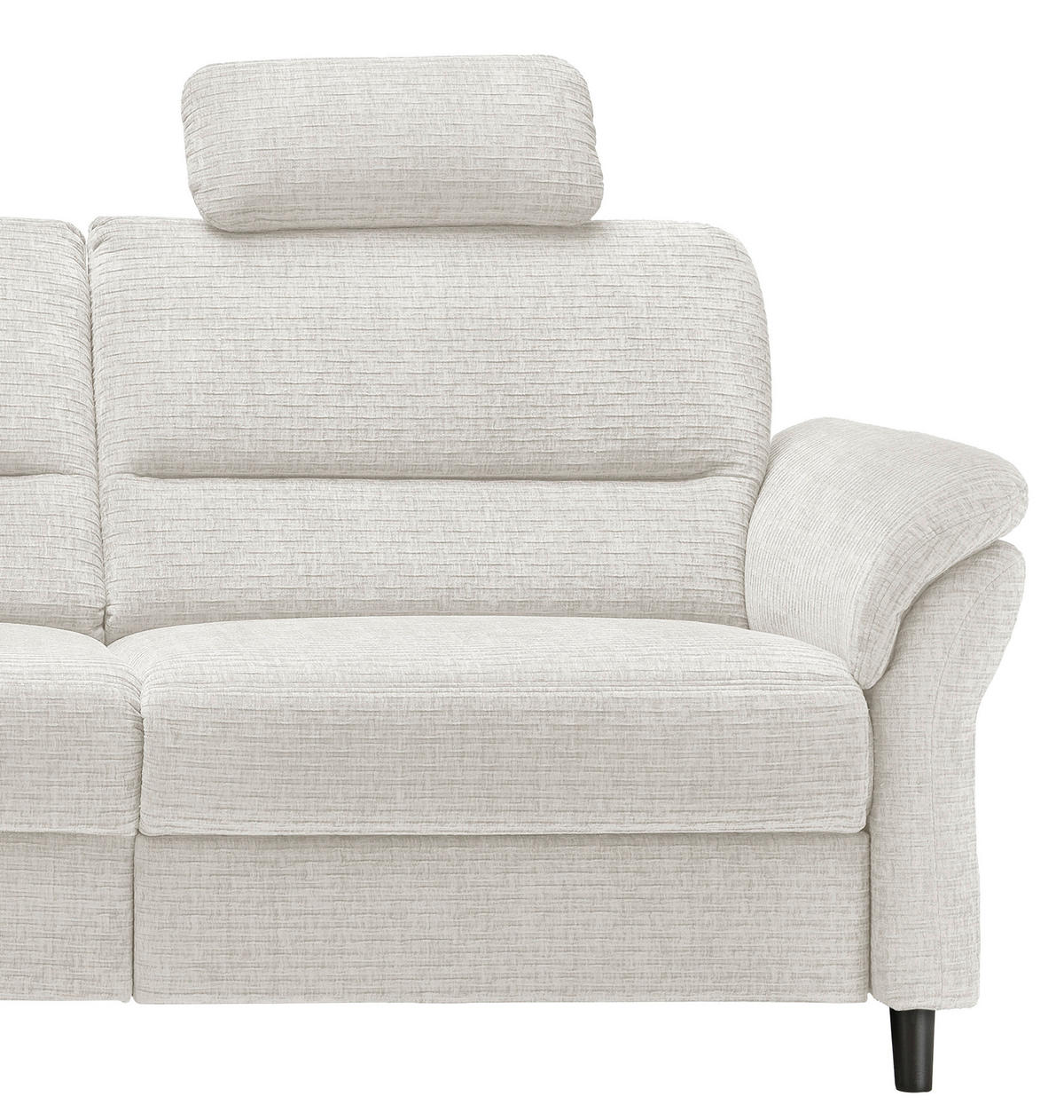 ECKSOFA in Mikrofaser Creme  190/266 cm  - Creme/Schwarz, MODERN, Holz/Textil (190/266cm) - Livetastic