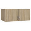 AUFSATZSCHRANK 91/39/54 cm   - Silberfarben/Sonoma Eiche, Basics, Holzwerkstoff/Kunststoff (91/39/54cm) - Boxxx