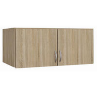 AUFSATZSCHRANK 91/39/54 cm   - Silberfarben/Sonoma Eiche, Basics, Holzwerkstoff/Kunststoff (91/39/54cm) - Boxxx