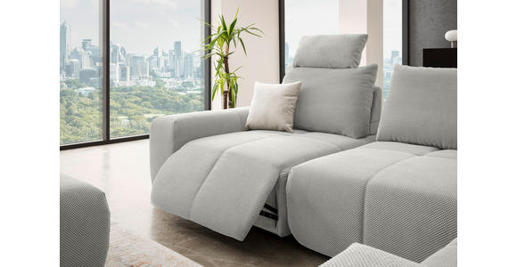 ECKSOFA in Velours Greige 326/236 cm - Greige/Schwarz, Design, Kunststoff/Textil (326/236cm) - Xora