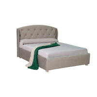 Pat Tapițat, 160/200 cm, negru, bej - culoare lemn fag/bej, Modern, plastic/lemn (160/200cm) - Carryhome