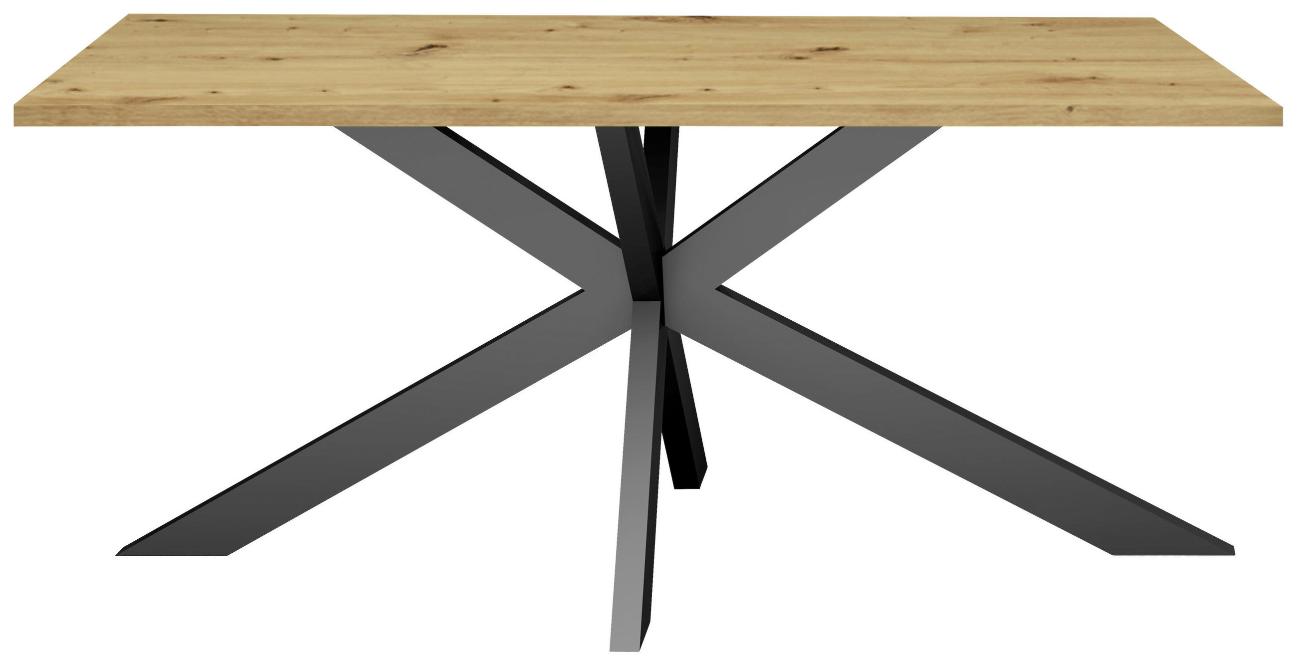 ESSTISCH rechteckig Schwarz, Eichefarben  - Eichefarben/Schwarz, MODERN, Holzwerkstoff/Metall (160/90/78cm) - Livetastic