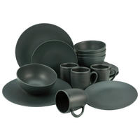 KOMBISERVICE SOFT TOUCH BLACK Schwarz 16-teilig Soft Touch Black  - Schwarz, Trend, Keramik - Creatable