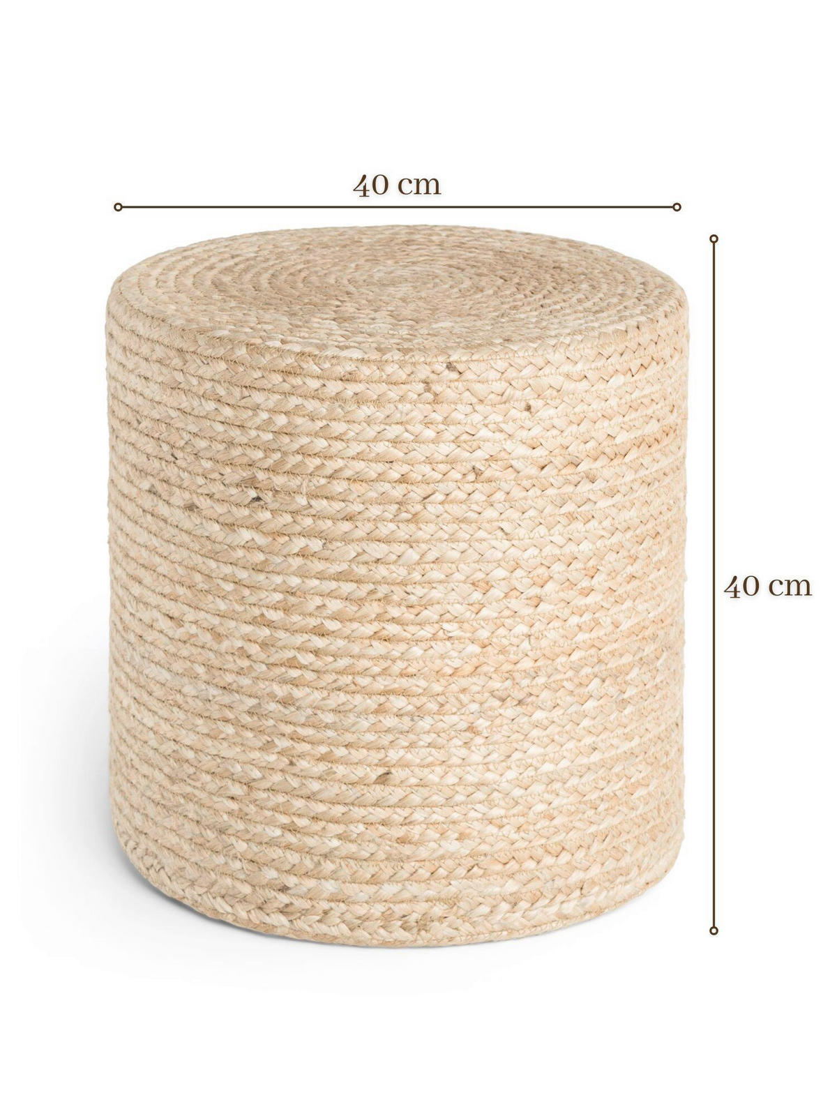 POUF Struktur Uni 40/40/40 cm  - Goldfarben, Basics, Textil (40/40/40cm)