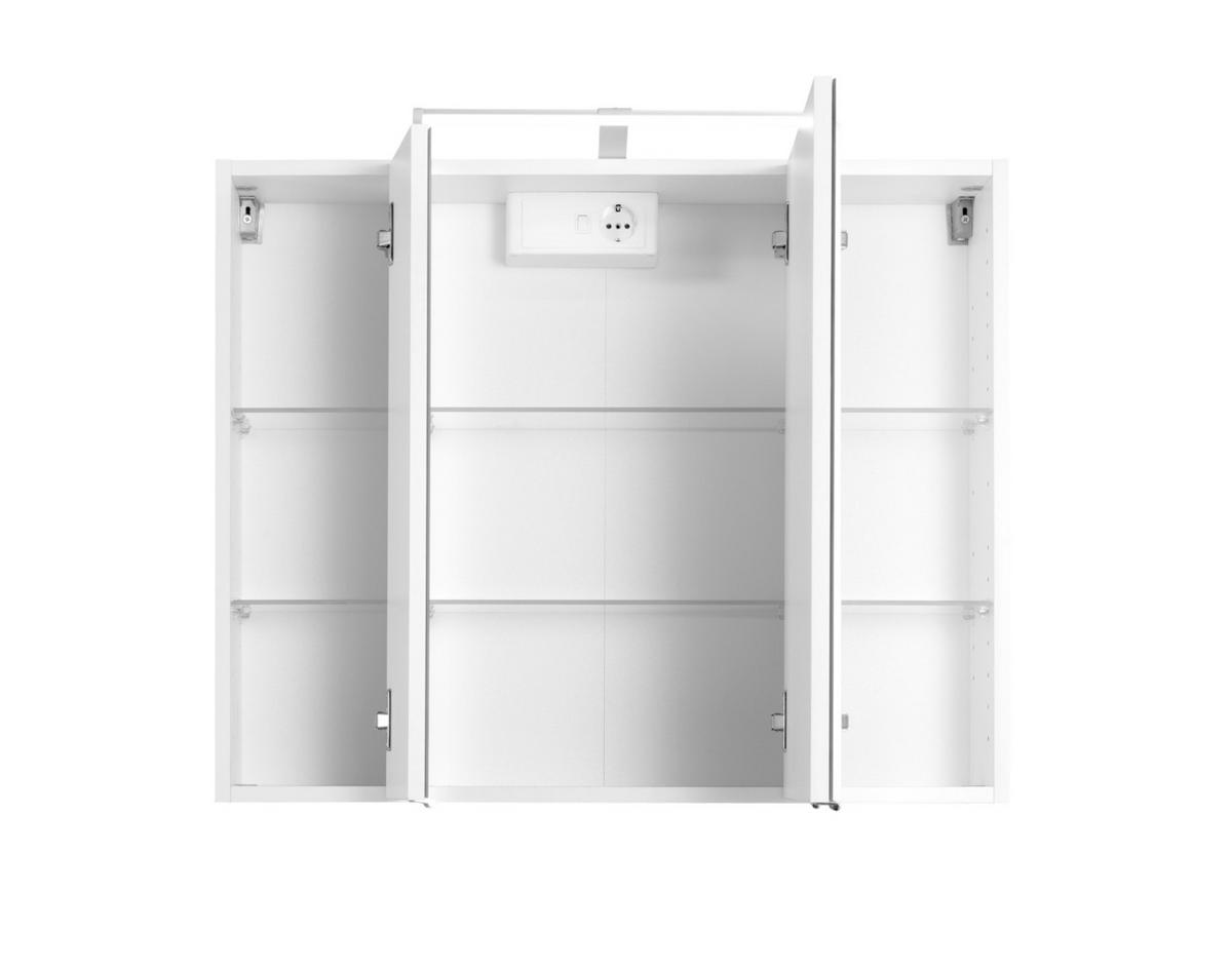 SPIEGELSCHRANK 80/64/20 cm  - Chromfarben/Weiß, KONVENTIONELL, Glas/Holzwerkstoff (80/64/20cm) - Xora