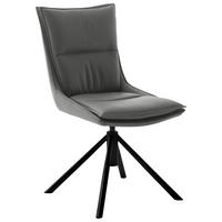 STUHL  in Eisen beschichtet  - Anthrazit/Schwarz, Design, Textil/Metall (49/90/65cm) - Novel