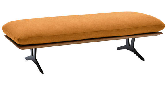 HOCKERBANK in Holz, Textil Currygelb - Currygelb/Schwarz, Design, Holz/Textil (150/43/60cm) - Dieter Knoll