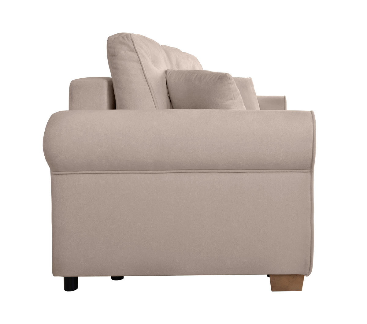 SCHLAFSOFA in Bouclé Taupe  - Taupe/Buchefarben, Design, Holz/Textil (240/94/98cm) - MID.YOU