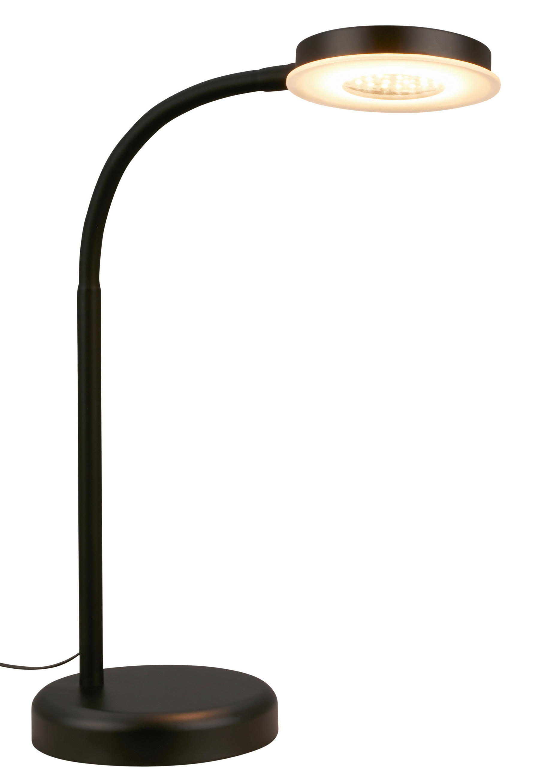 STOLNÁ LED LAMPA, dotykový stmievač, 13/55,5 cm  - čierna/béžová, Basics, kov/plast (13/55,5cm)