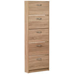 SCHUHKIPPER melaminharzbeschichtet Eichefarben  - Eichefarben/Silberfarben, MODERN, Kunststoff (59/169/17cm) - Carryhome